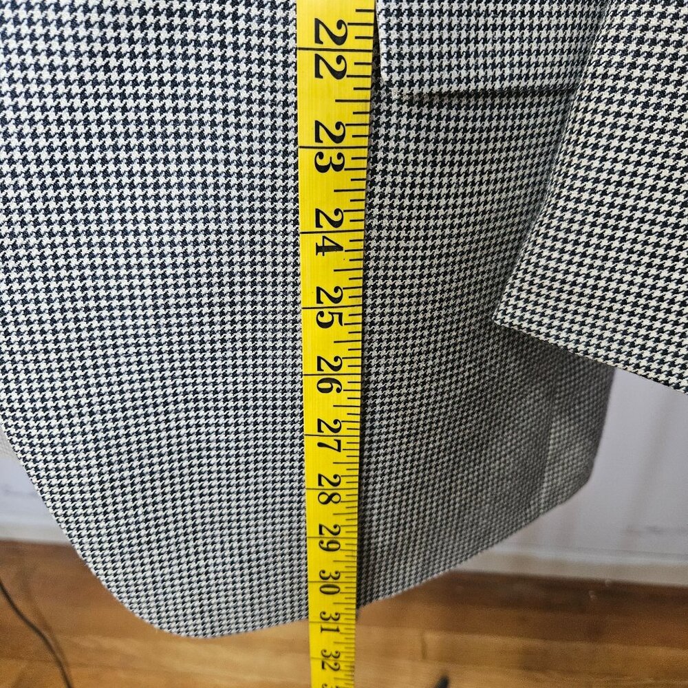 Lauren Ralph Lauren Mens Houndstooth Blazer 3-Button Wool Blend Size 42R Black & - Picture 14 of 16